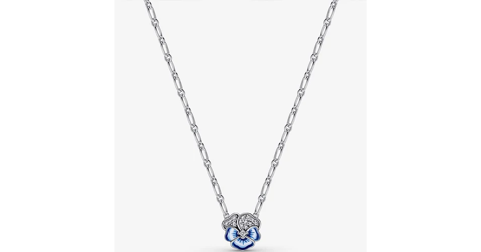 Pandora kék árvácska medálos nyaklánc - 390770C01-50 - Pandora nyakláncok