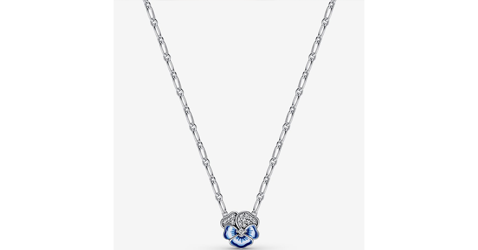 Pandora kék árvácska medálos nyaklánc - 390770C01-50 - Pandora nyakláncok
