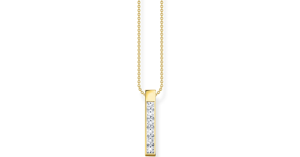 THOMAS SABO Collana Donna Marittima – Argento 925 Placcato Oro 750, Ciondoli Conchiglie E Zirconi, 45 Cm
