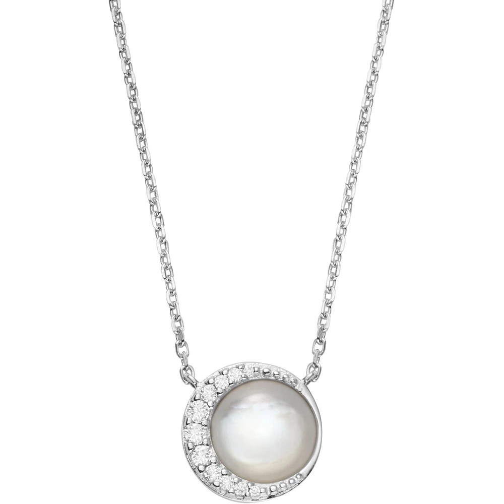 Fossil női nyaklánc  - JFS00579040 - Crescent White Mother of Pearl