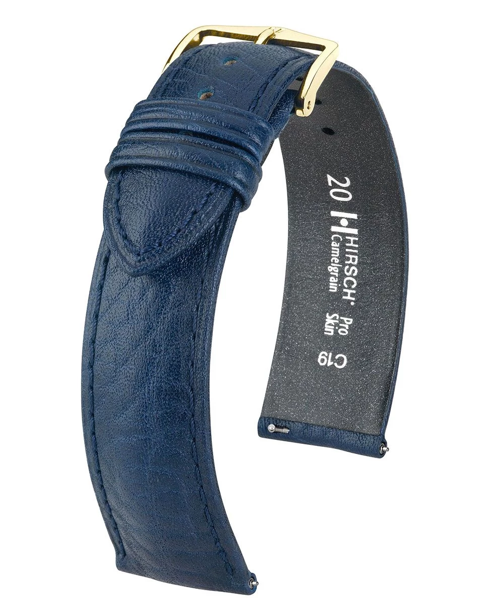 Hirsch kék borjú bőr óraszíj  12mm - Camelgrain M - 01009180-1-12