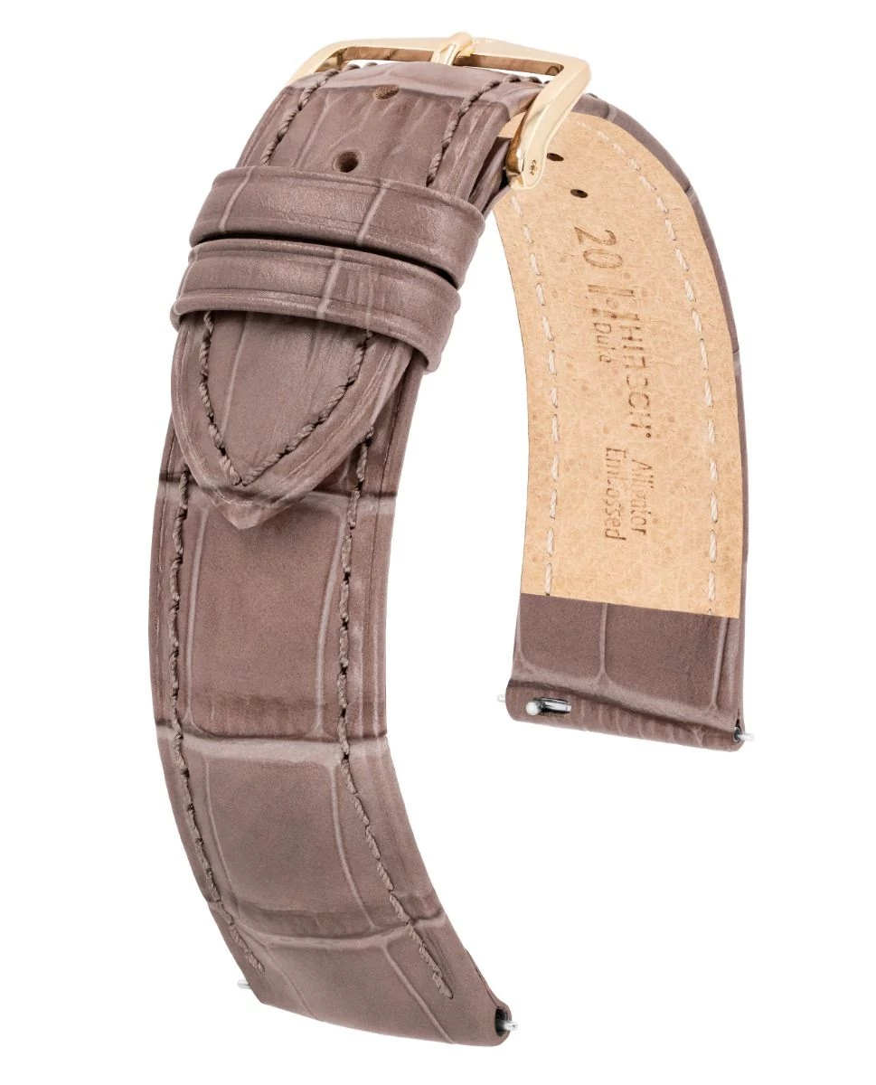 Hirsch szürke borjú bőr óraszíj  18mm - Duke L - 01028037-1-18