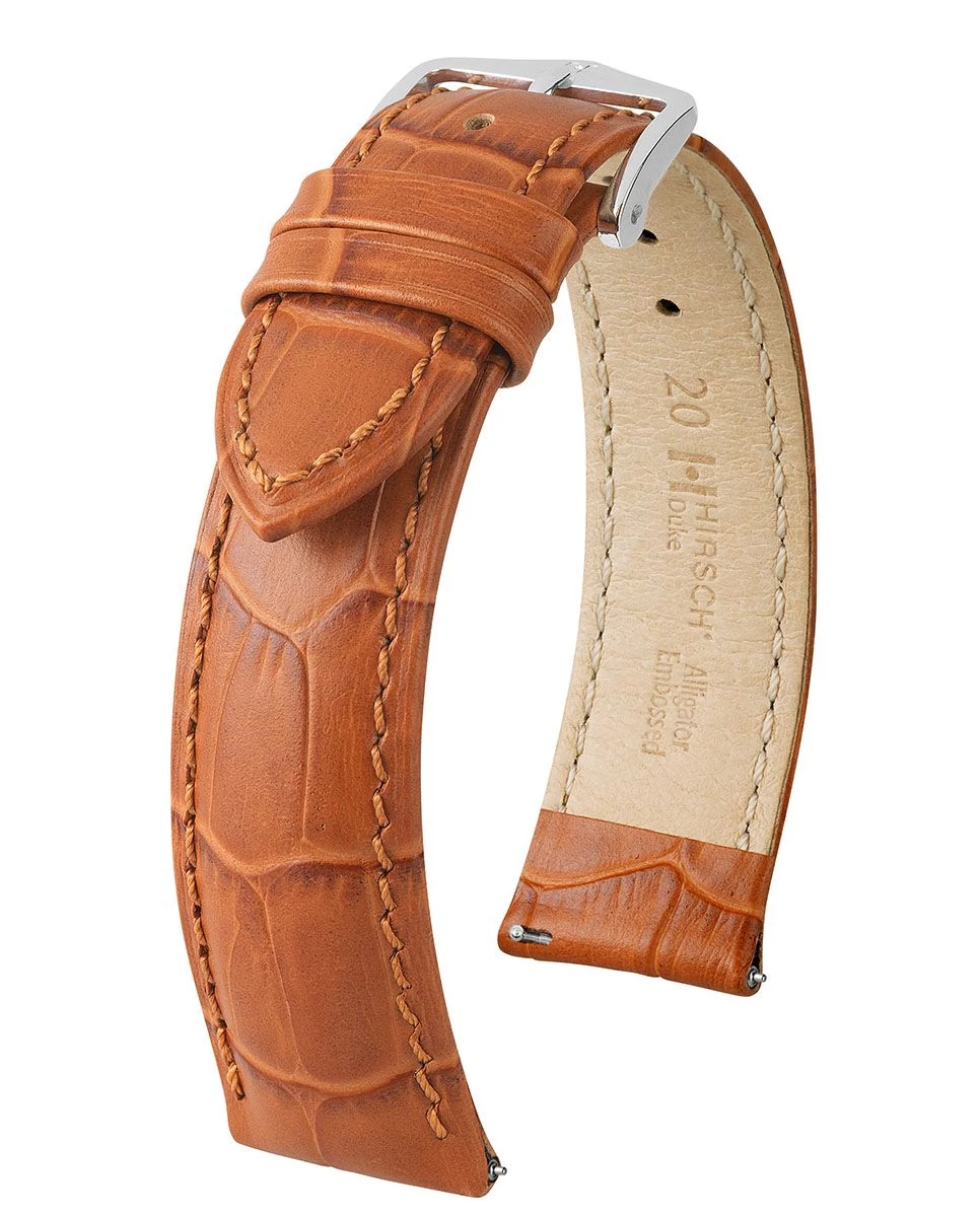 Hirsch mézbarna borjú bőr óraszíj  18mm - Duke L - 01028075-2-18