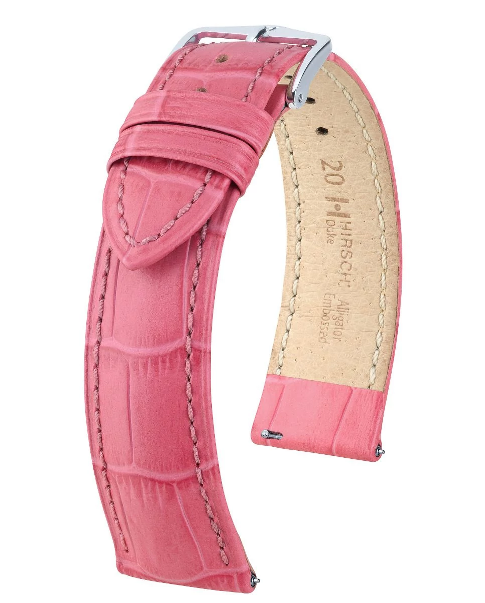 Hirsch rózsaszín borjú bőr óraszíj  14mm - Duke M - 01028125-2-14