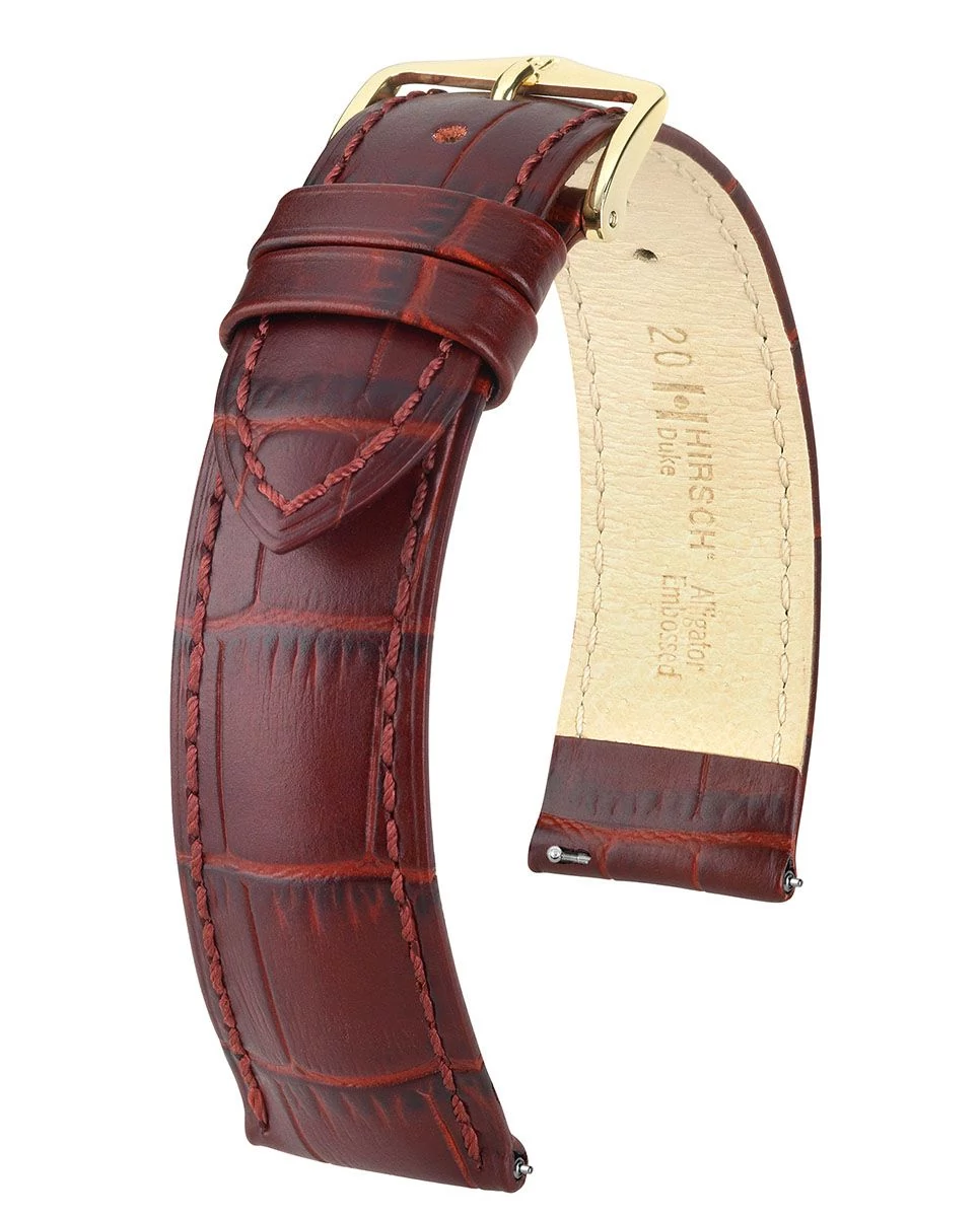 Hirsch bordó borjú bőr óraszíj  14mm - Duke M - 01028160-1-14
