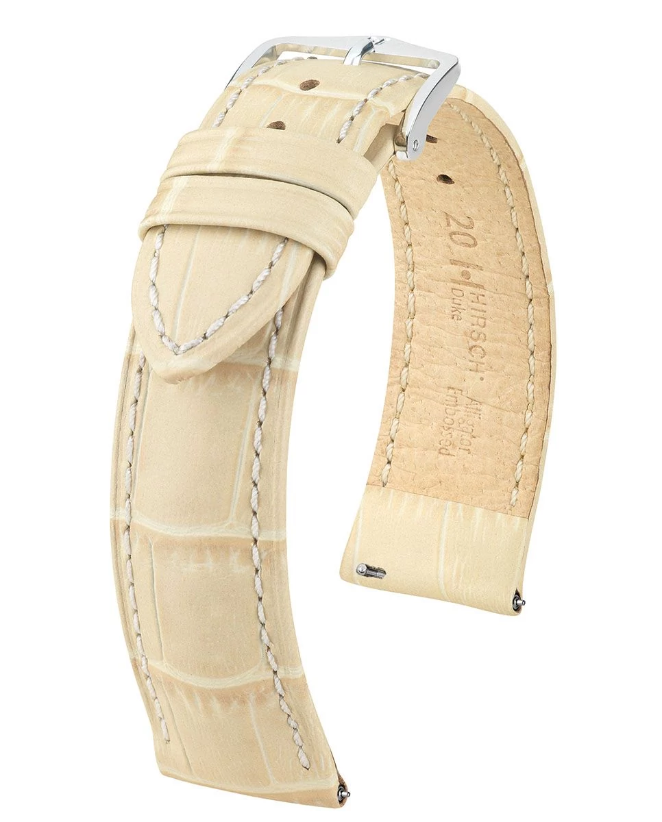 Hirsch bézs borjú bőr óraszíj  18mm - Duke M NQR - 01028190NQ-2-18