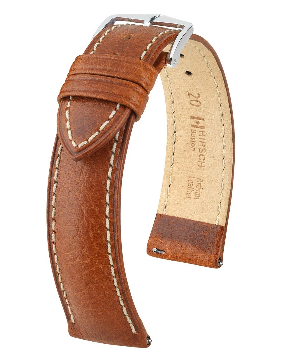 Hirsch aranybarna borjú bőr óraszíj  18mm - Boston L NQR - 01302070NQ-2-18