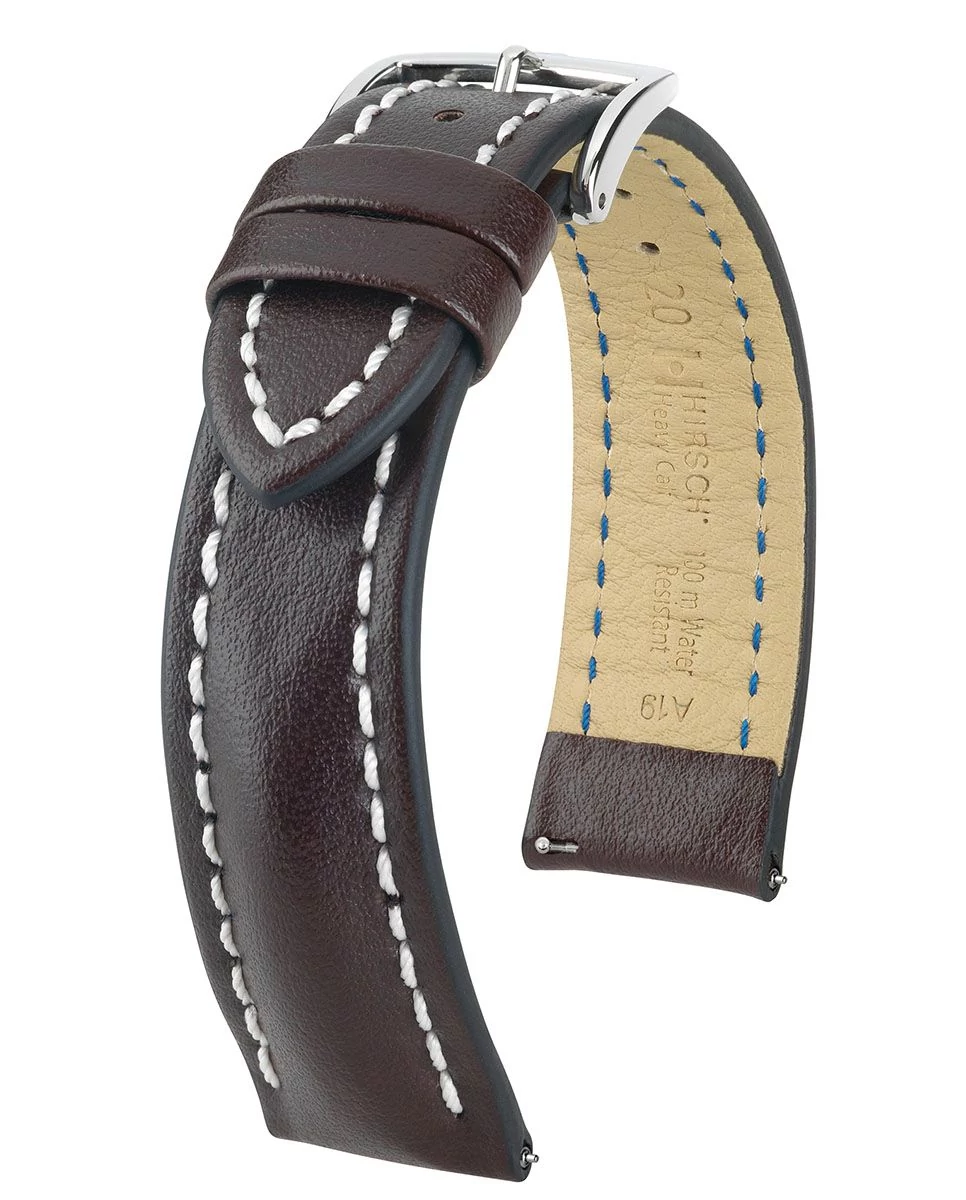 Hirsch barna borjú bőr óraszíj  18mm - Heavy Calf L - 01475010-2-18