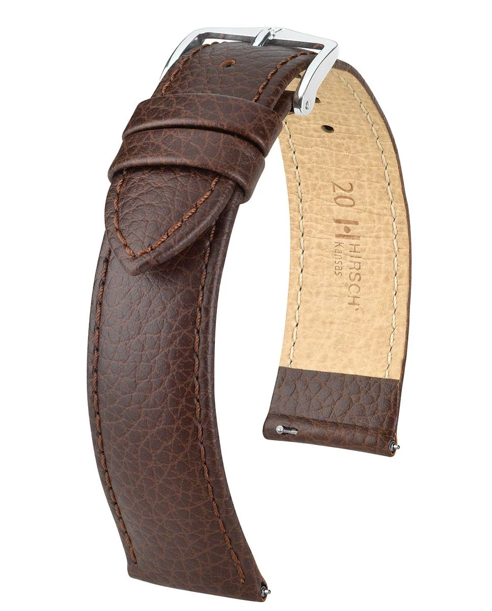 Hirsch barna borjú bőr óraszíj  16mm - Kansas M - 01502110-2-16