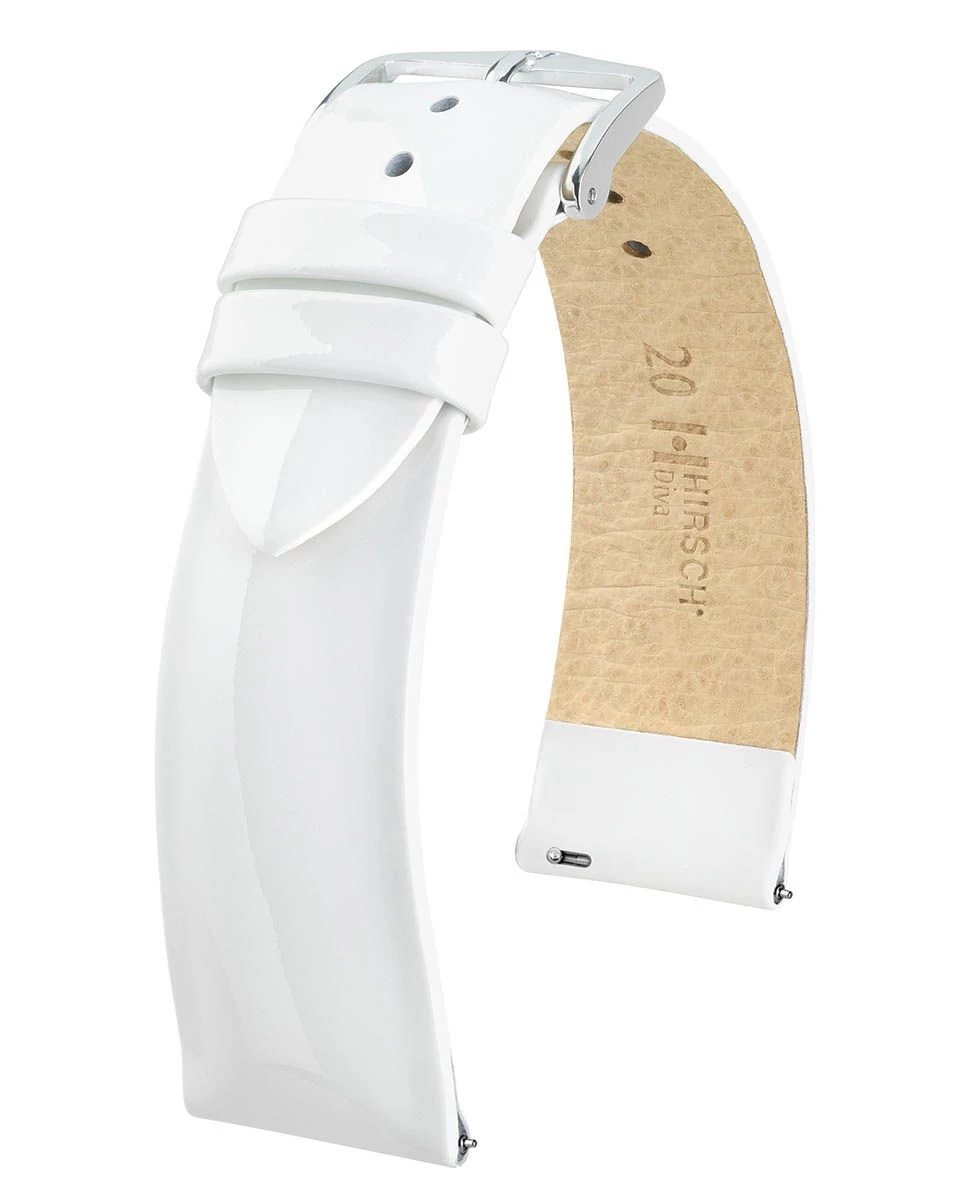 Hirsch fehér borjú bőr óraszíj  20mm - Diva M - 01536100-2-20