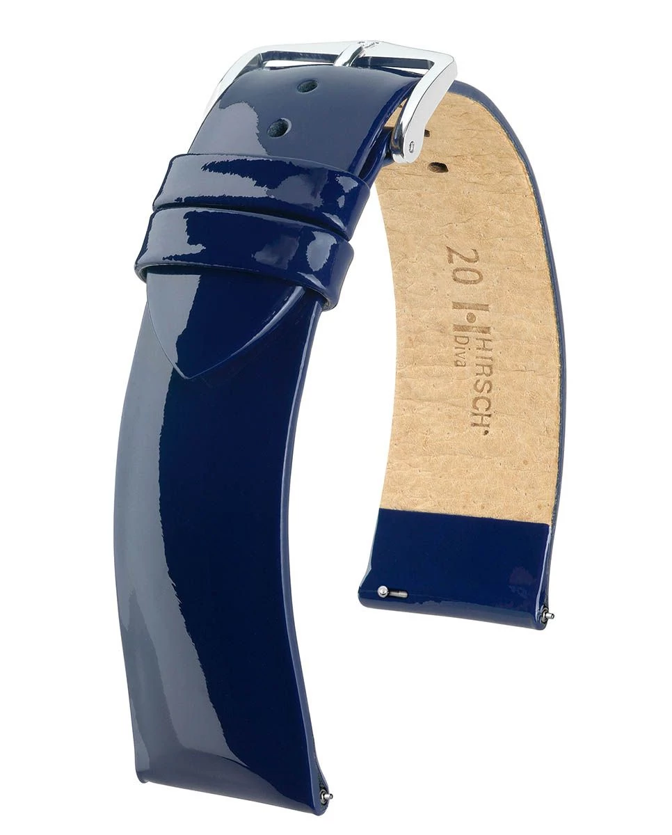 Hirsch kék borjú bőr óraszíj  18mm - Diva M - 01536180-2-18