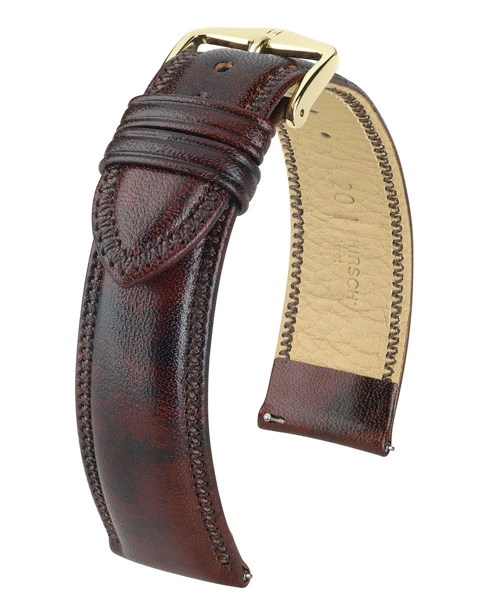 Hirsch barna borjú bőr óraszíj  18mm - Ascot L - 01575010-1-18