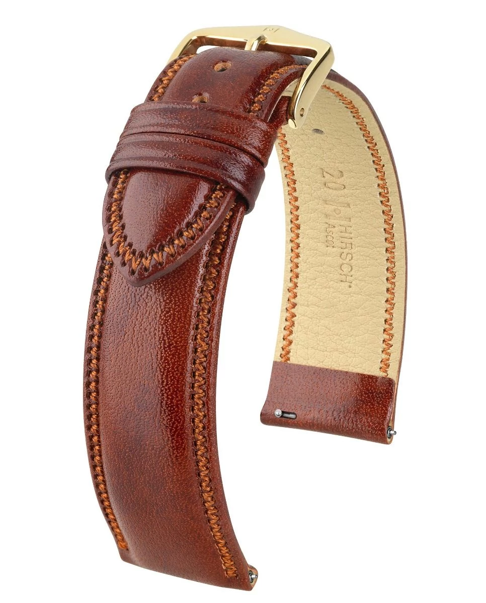 Hirsch aranybarna borjú bőr óraszíj  18mm - Ascot L - 01575070-1-18