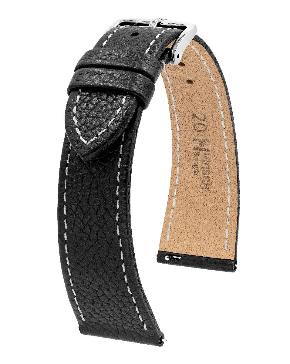 Hirsch fekete borjú bőr óraszíj  18mm - Bologna M - 01802150-2-18