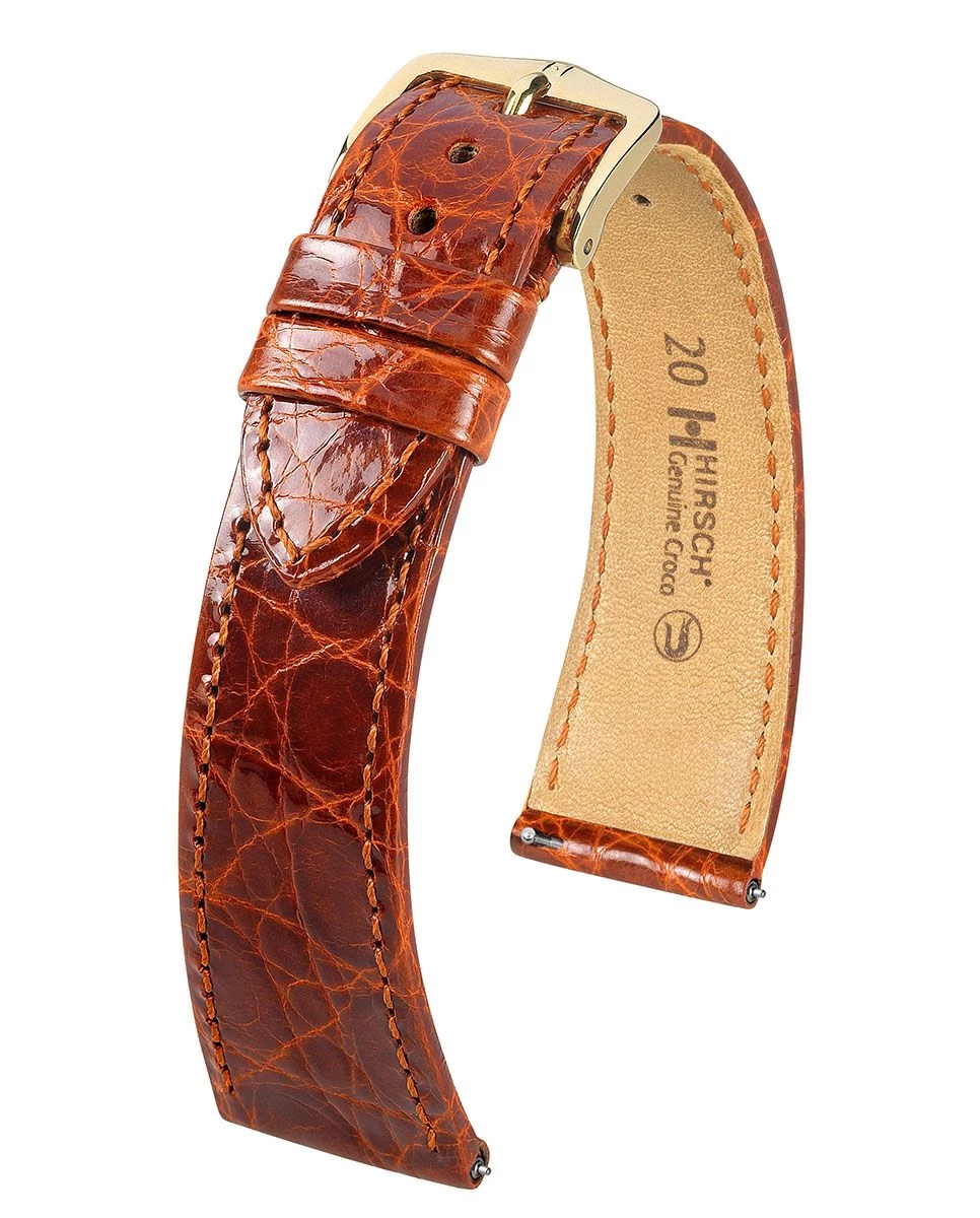 Hirsch aranybarna kajmán bőr óraszíj  13mm - Genuine Croco M - 01808170-1-13
