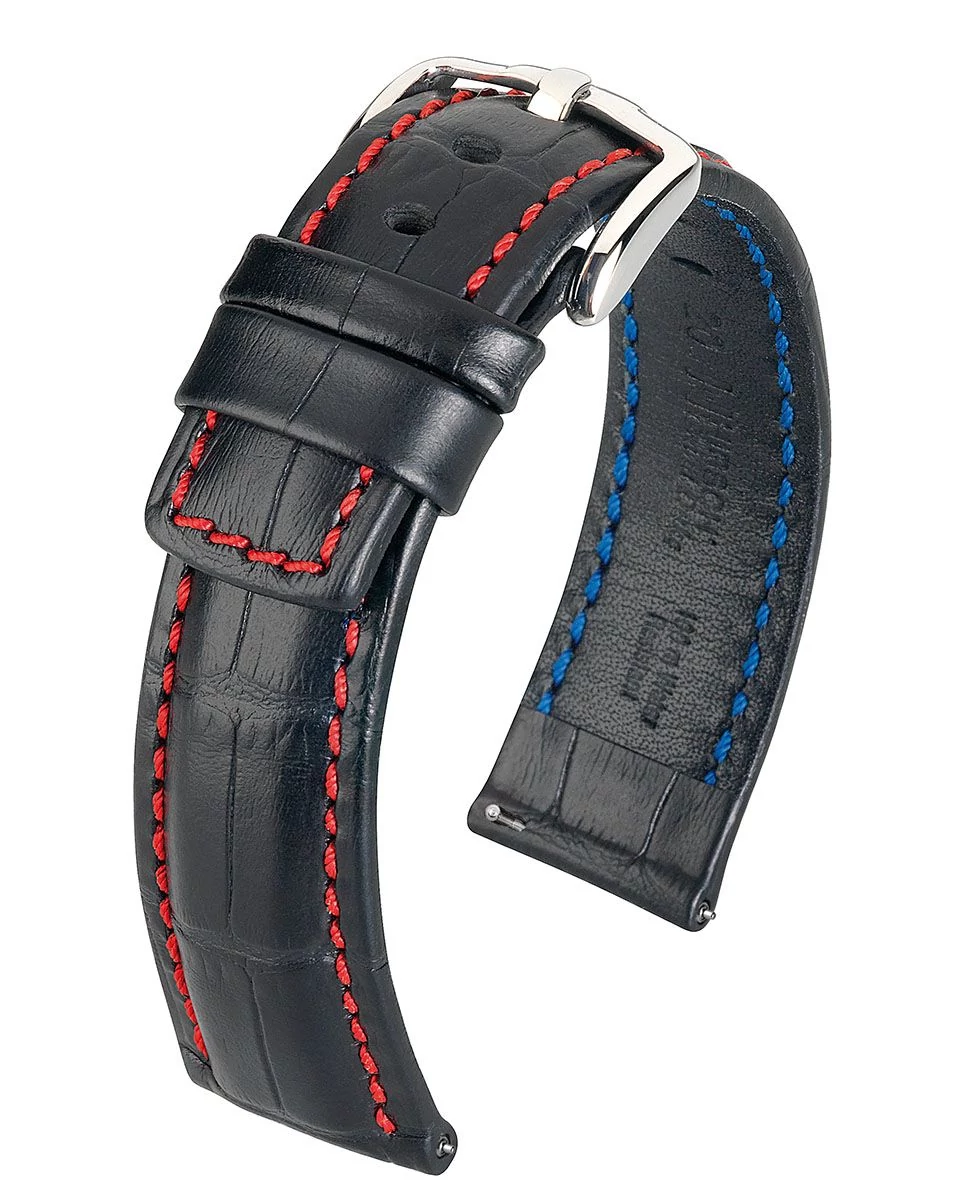 Hirsch fekete borjú bőr óraszíj  18mm - Grand Duke L - 02528050-2-18