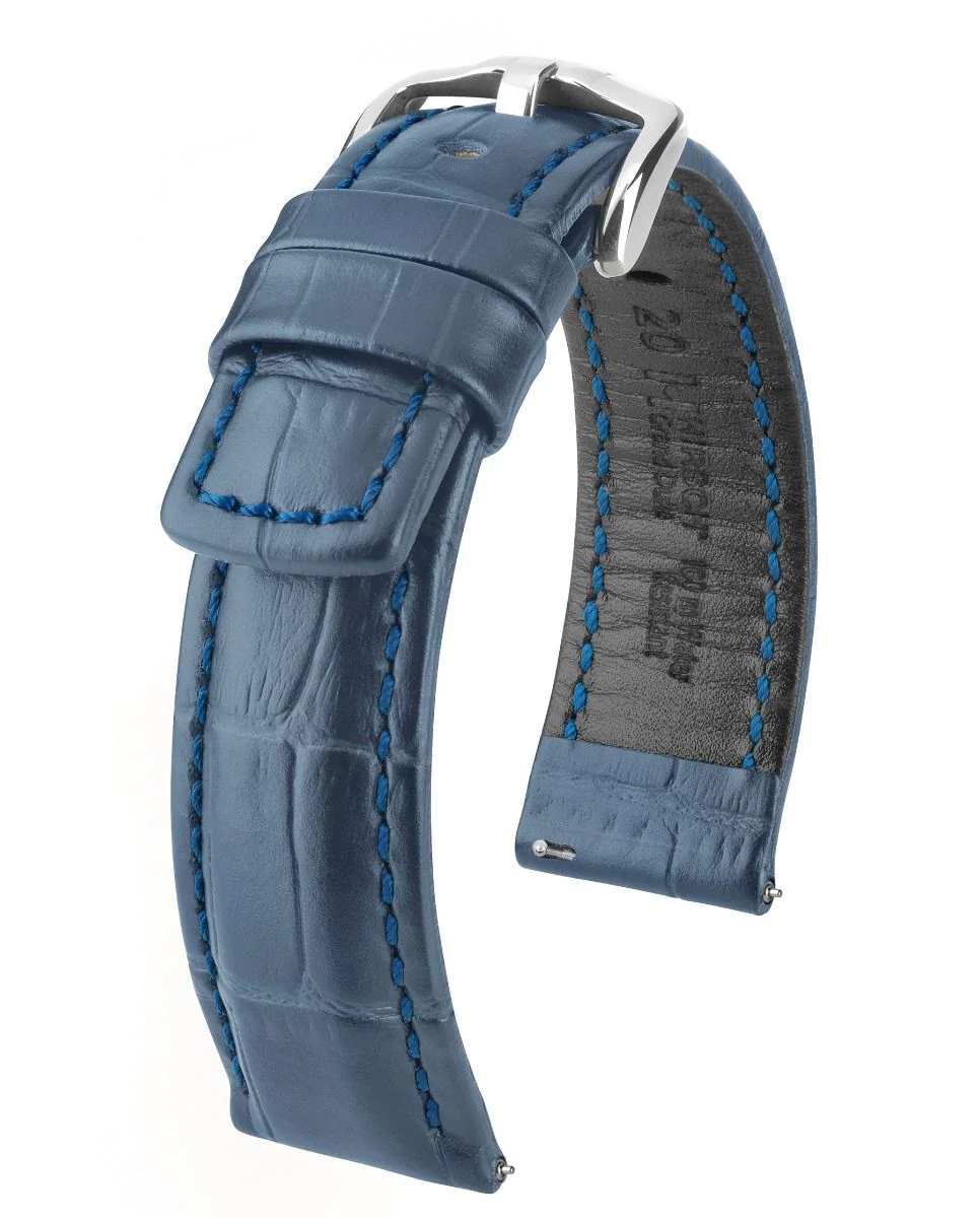 Hirsch kék borjú bőr óraszíj  20mm - Grand Duke L - 02528080-2-20