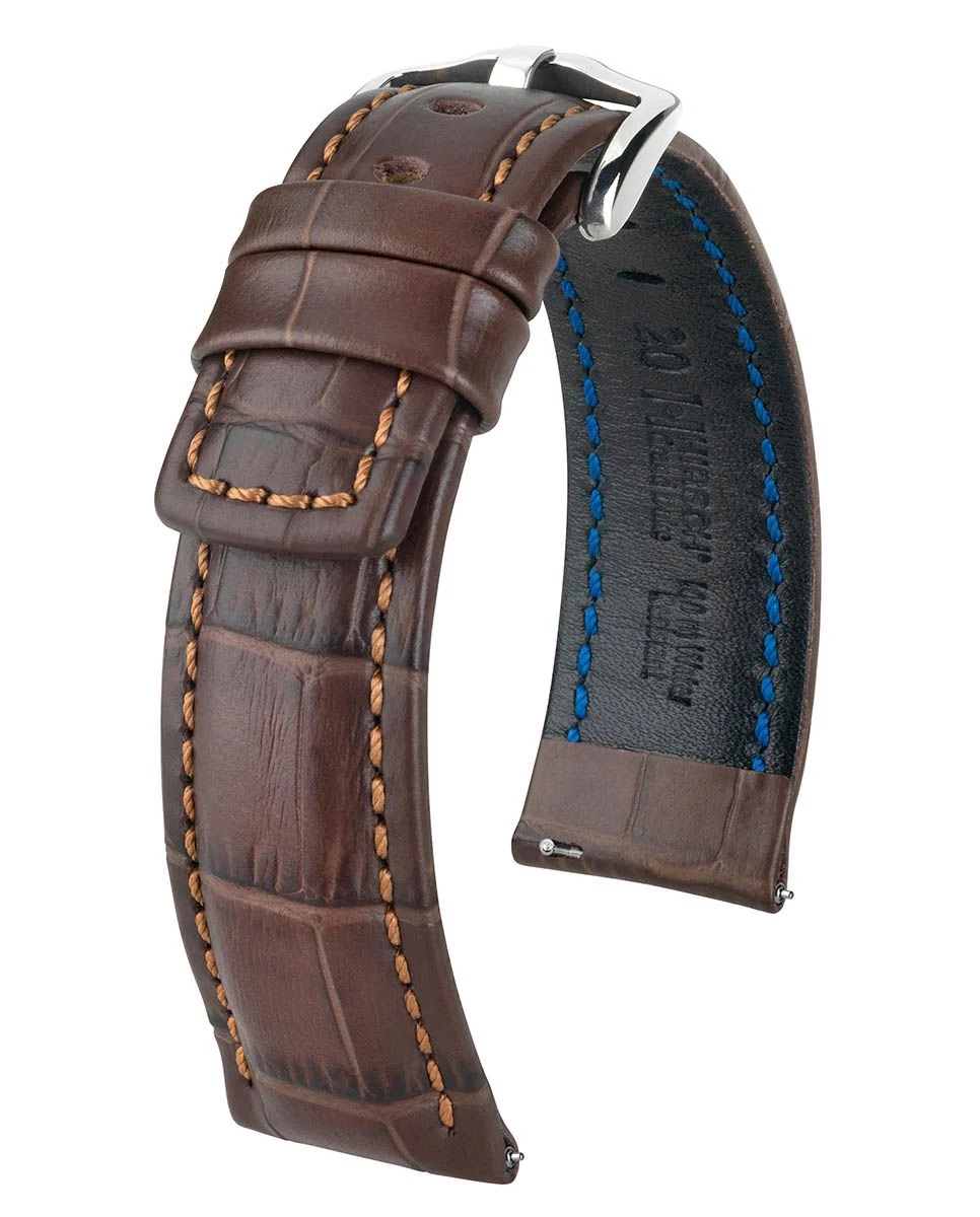 Hirsch barna borjú bőr óraszíj  20mm - Grand Duke XL - 02528210-2-20