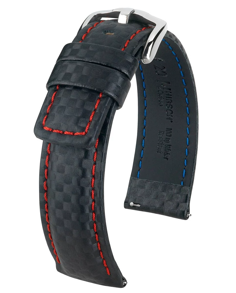 Hirsch fekete borjú bőr óraszíj  18mm - Carbon L - 02592052-2-18