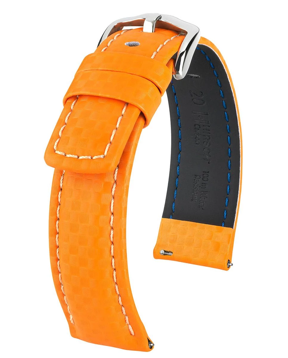 Hirsch narancsságra borjú bőr óraszíj  20mm - Carbon L - 02592076-2-20