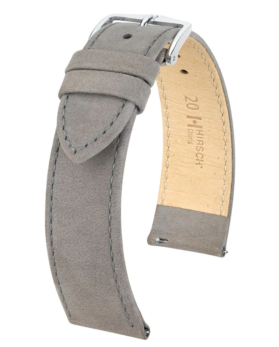 Hirsch szürke borjú bőr óraszíj  18mm - Osiris Nubuk L - 03433030-2-18