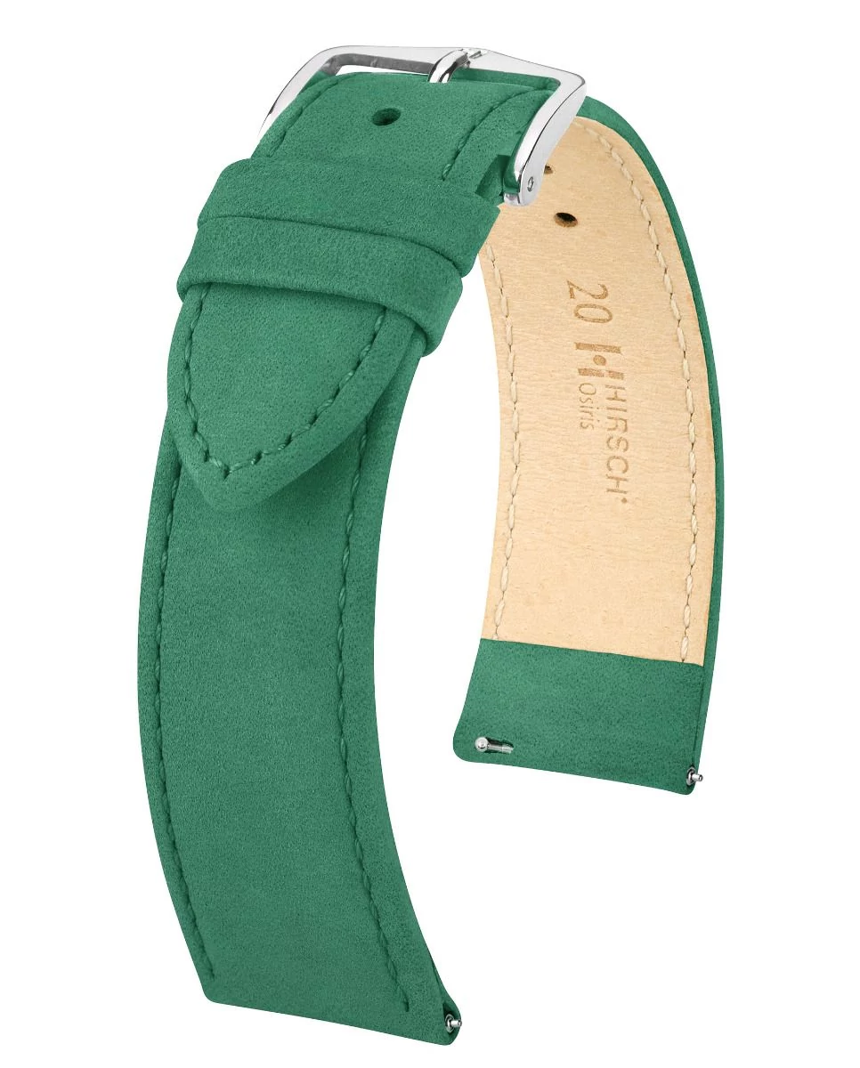 Hirsch zöld borjú bőr óraszíj  22mm - Osiris Nubuk L - 03433040-2-22