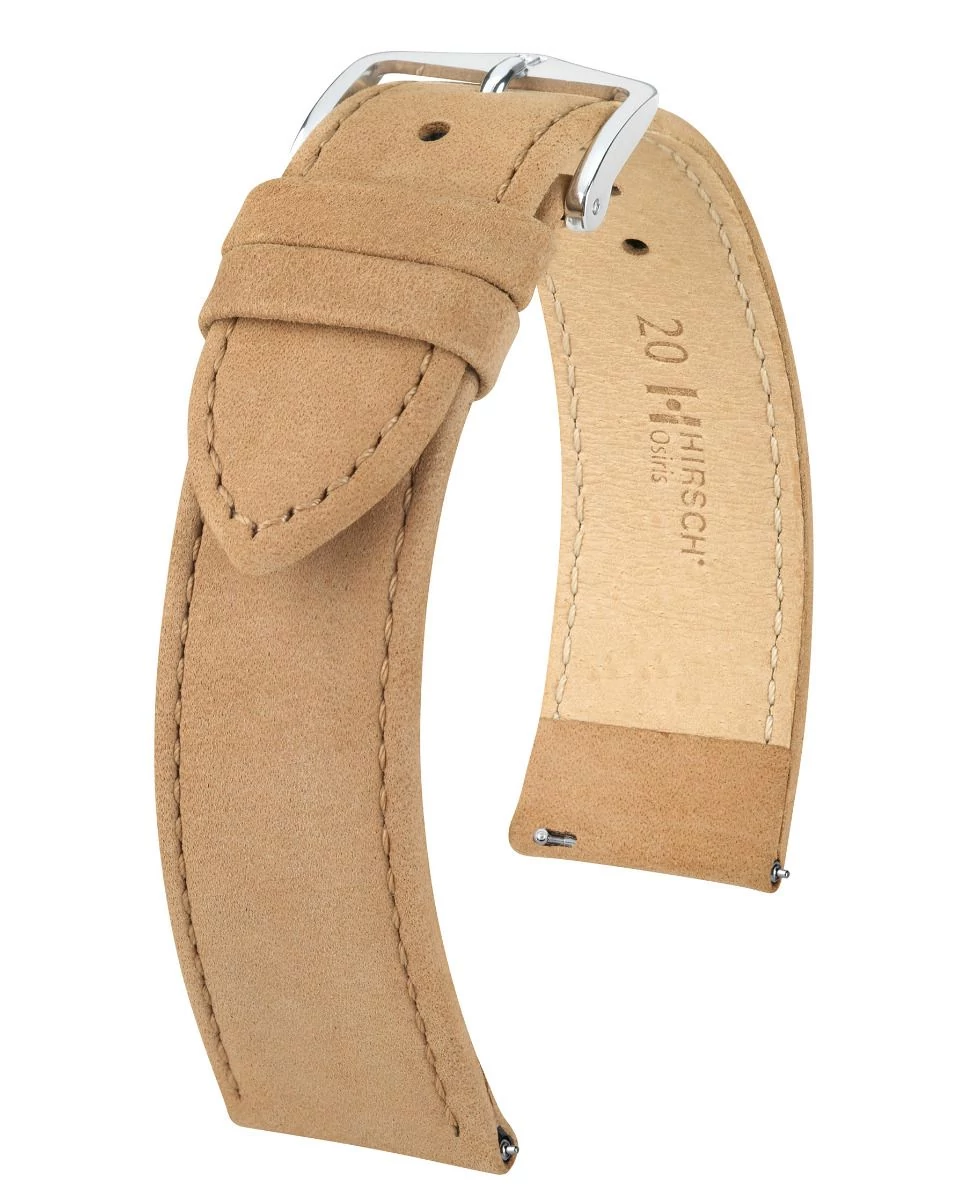 Hirsch bézs borjú bőr óraszíj  18mm - Osiris Nubuk L - 03433090-2-18