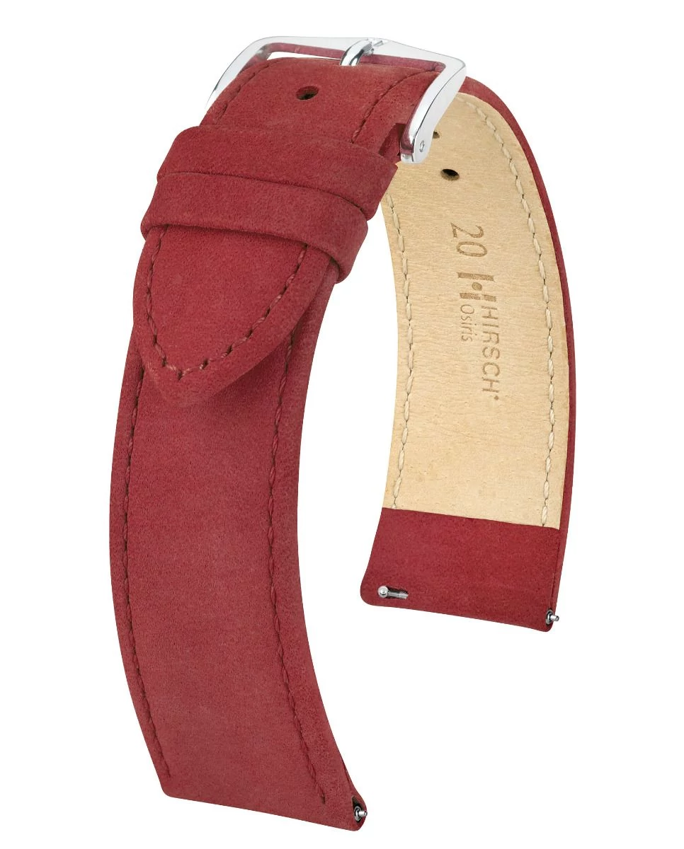 Hirsch bordó borjú bőr óraszíj  12mm - Osiris Nubuk M - 03433161-2-12