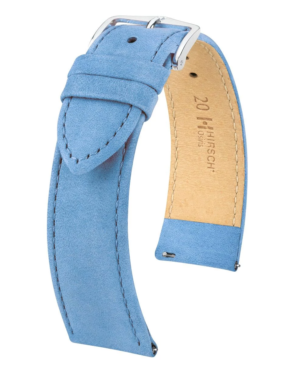 Hirsch világoskék borjú bőr óraszíj  12mm - Osiris Nubuk M - 03433183-2-12