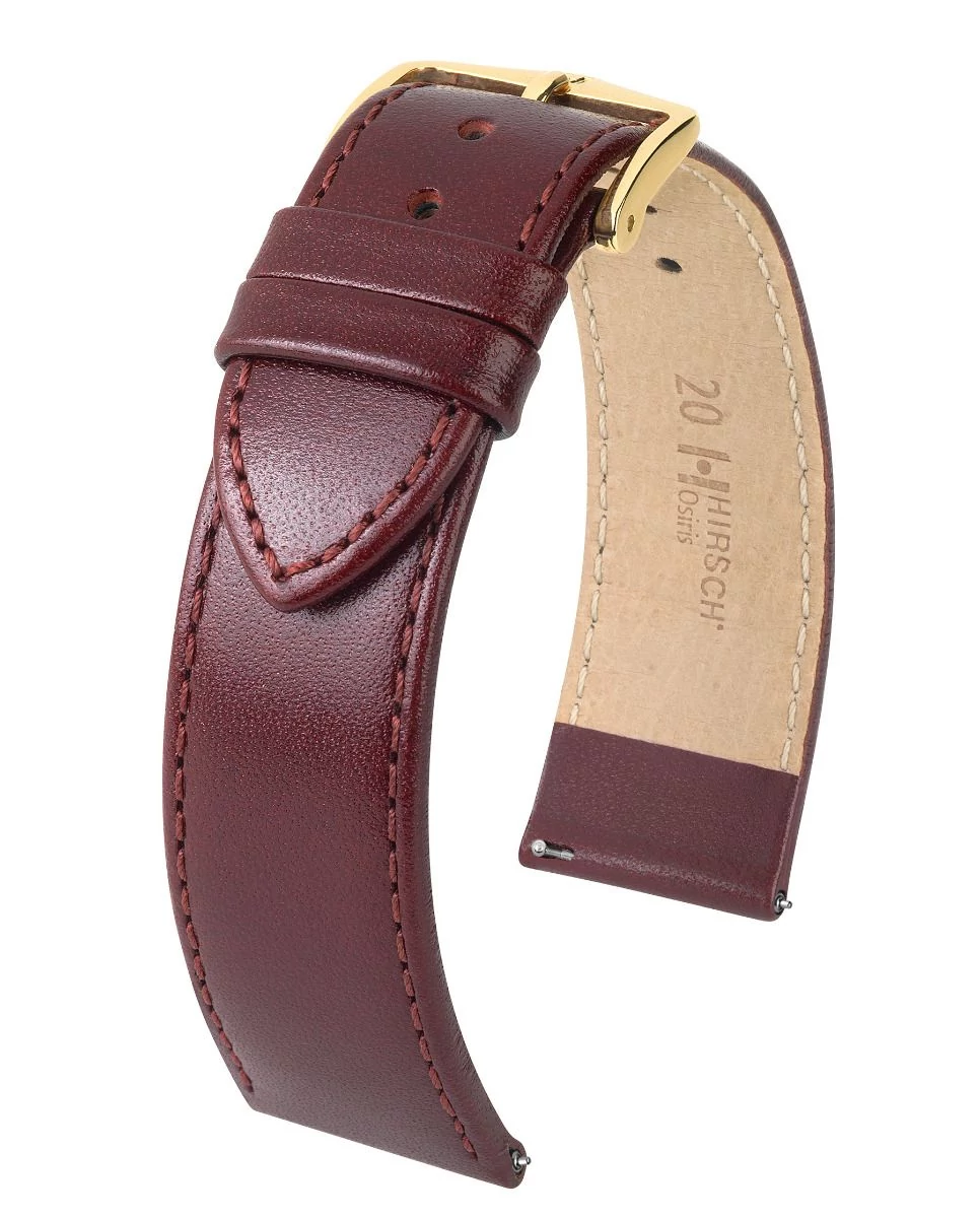Hirsch bordó borjú bőr óraszíj  12mm - Osiris M - 03475160-1-12