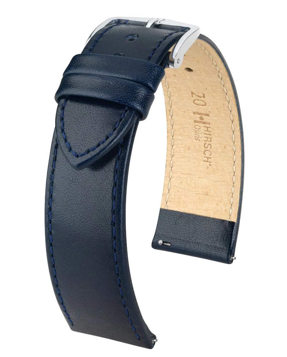 Hirsch kék borjú bőr óraszíj  12mm - Osiris M - 03475180-2-12