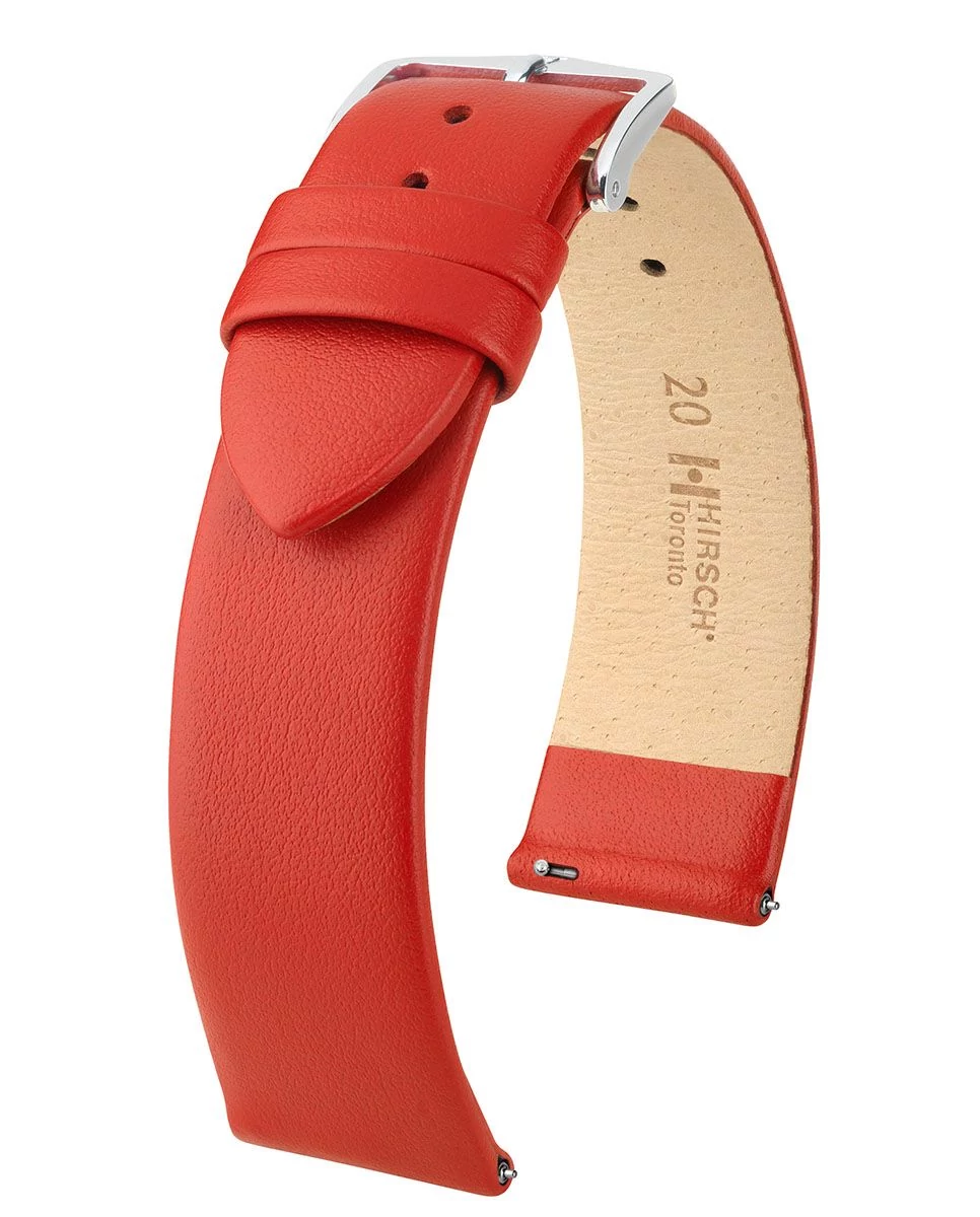 Hirsch piros borjú bőr óraszíj  14mm - Toronto M - 03702120-2-14