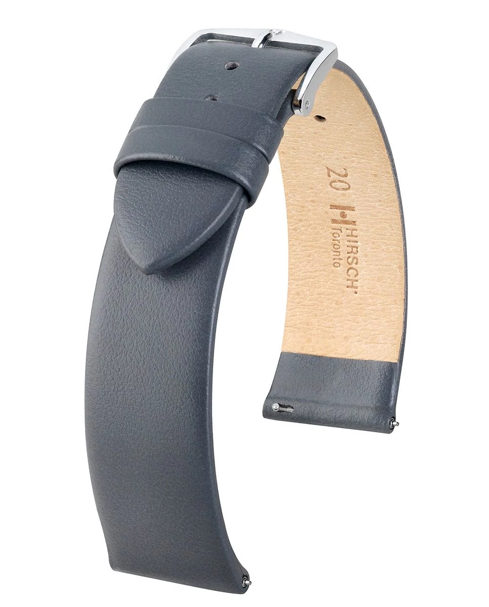 Hirsch szürke borjú bőr óraszíj  14mm - Toronto M - 03702130-2-14