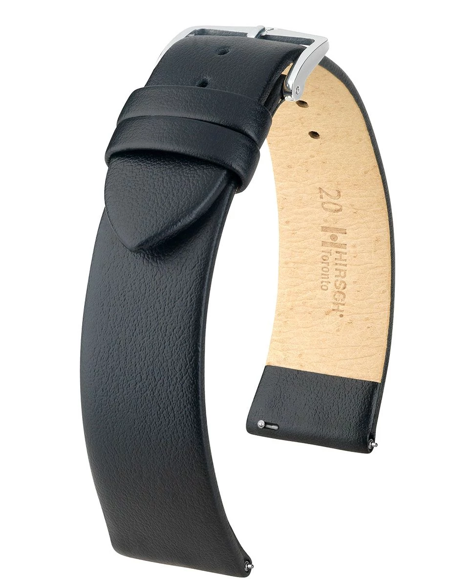 Hirsch fekete borjú bőr óraszíj  20mm - Toronto M - 03702150-2-20