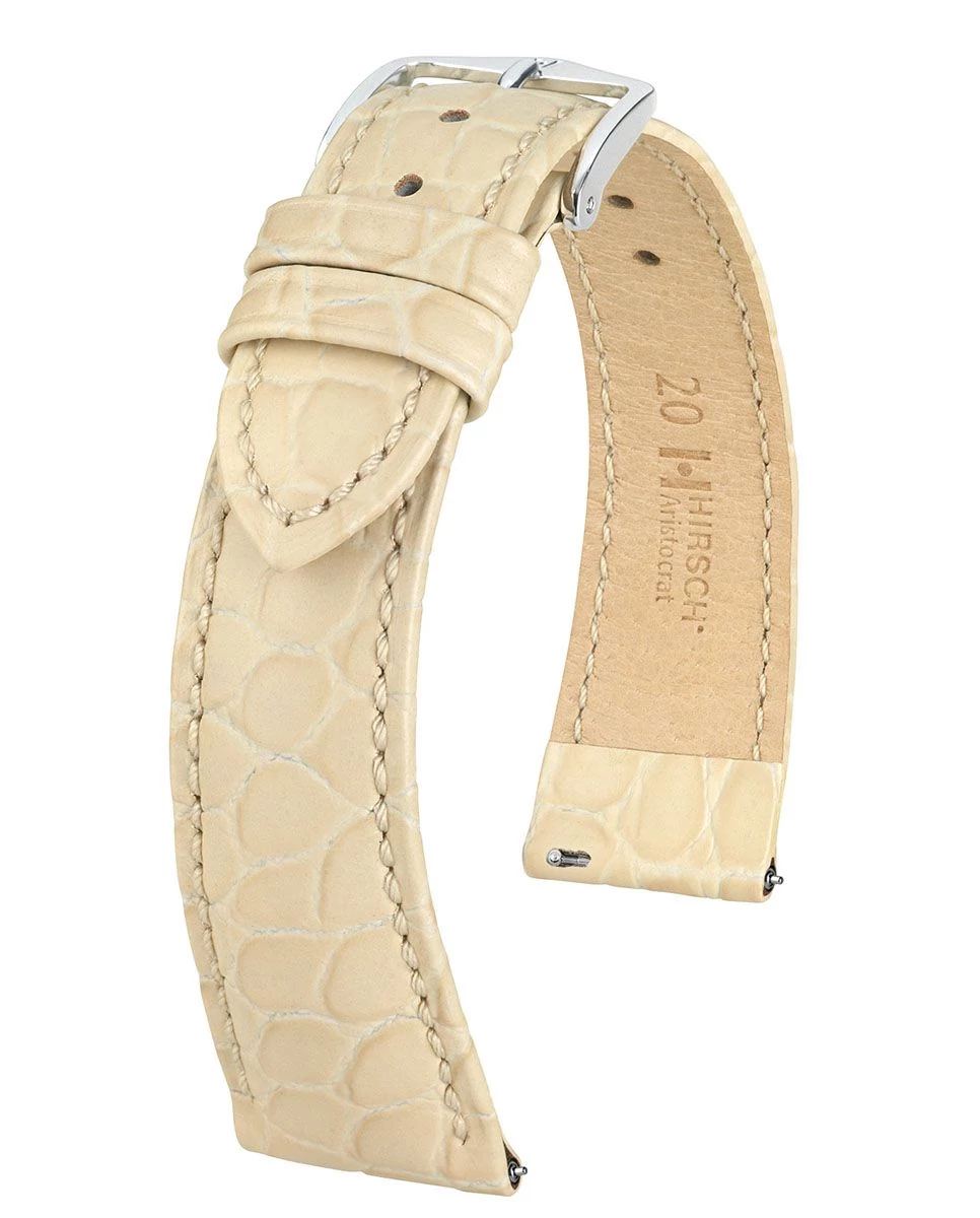 Hirsch bézs borjú bőr óraszíj  18mm - Aristocrat L - 03828090-2-18