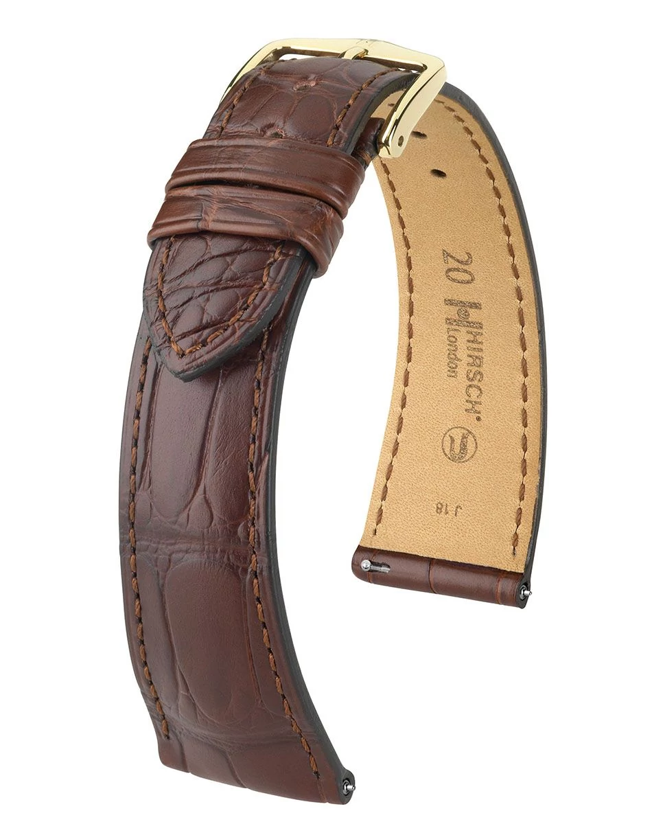 Hirsch barna aligátor bőr óraszíj  14mm - London M - 04207119-1-14