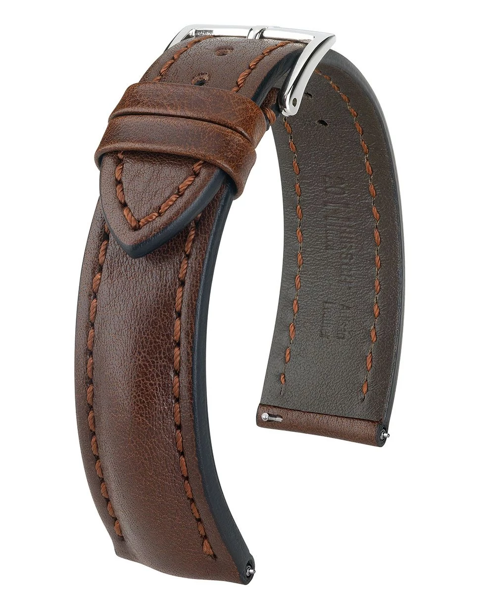 Hirsch barna borjú bőr óraszíj  20mm - Lucca L - 04902010-2-20