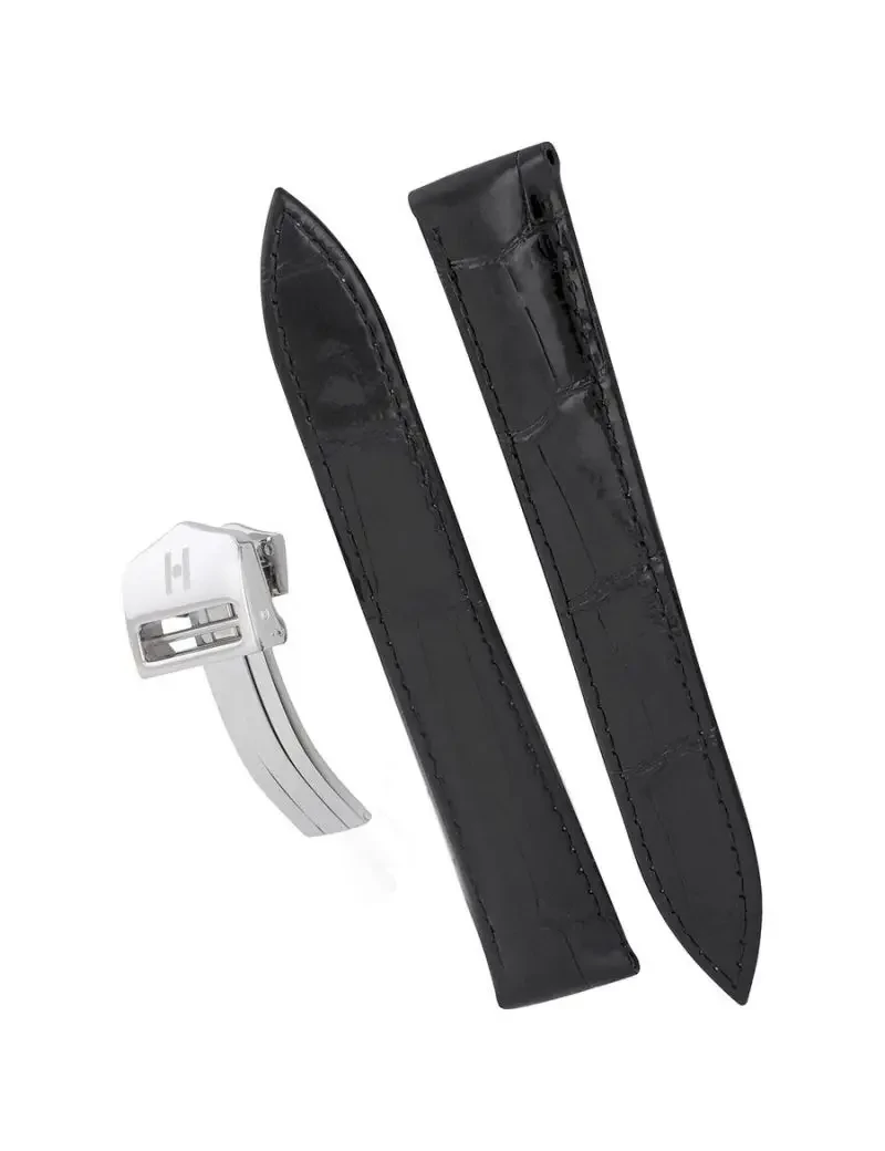 Hirsch fekete aligátor bőr óraszíj  12mm - Savoir Duo - 07207450-2-1210