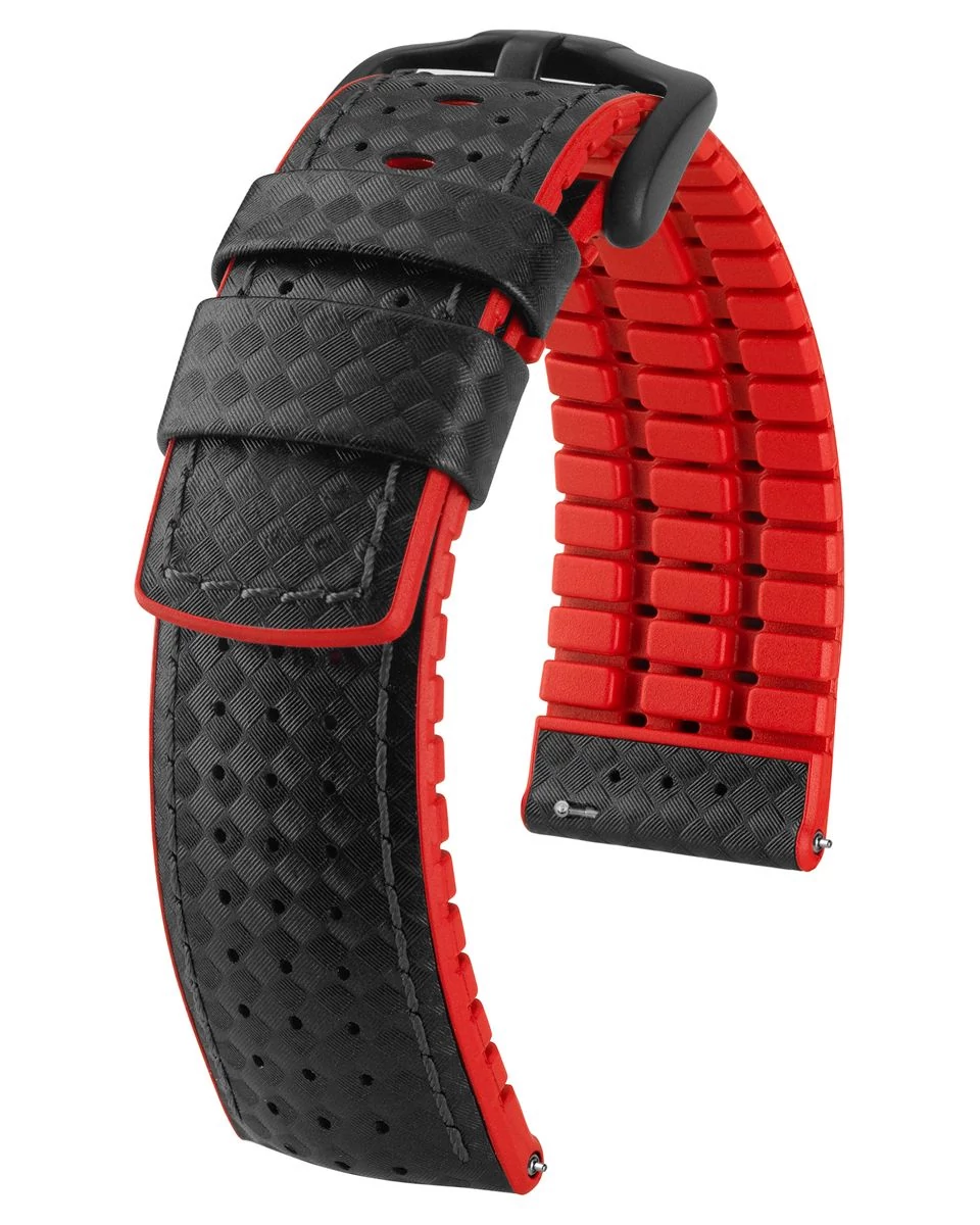 Hirsch fekete borjú bőr/ kaucsuk óraszíj  20mm - Ayrton L - 0912092050-5-20