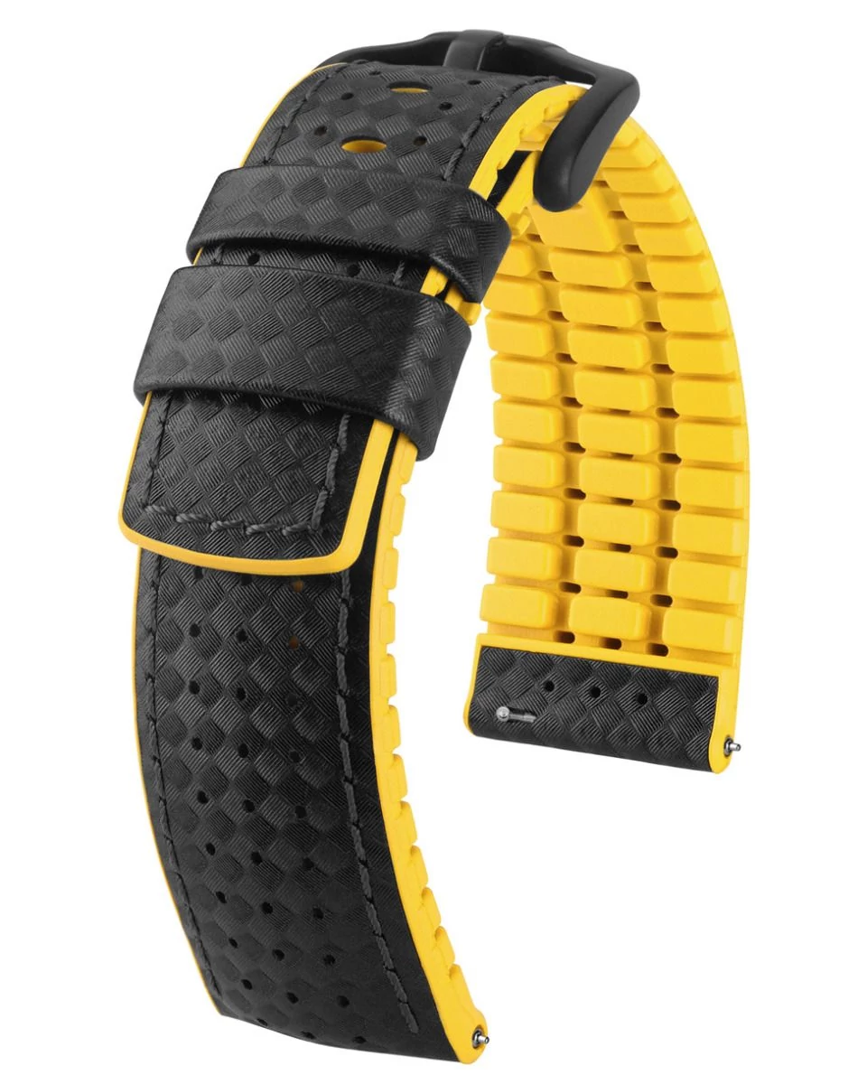Hirsch fekete borjú bőr/ kaucsuk óraszíj  20mm - Ayrton L - 0917292050-5-20