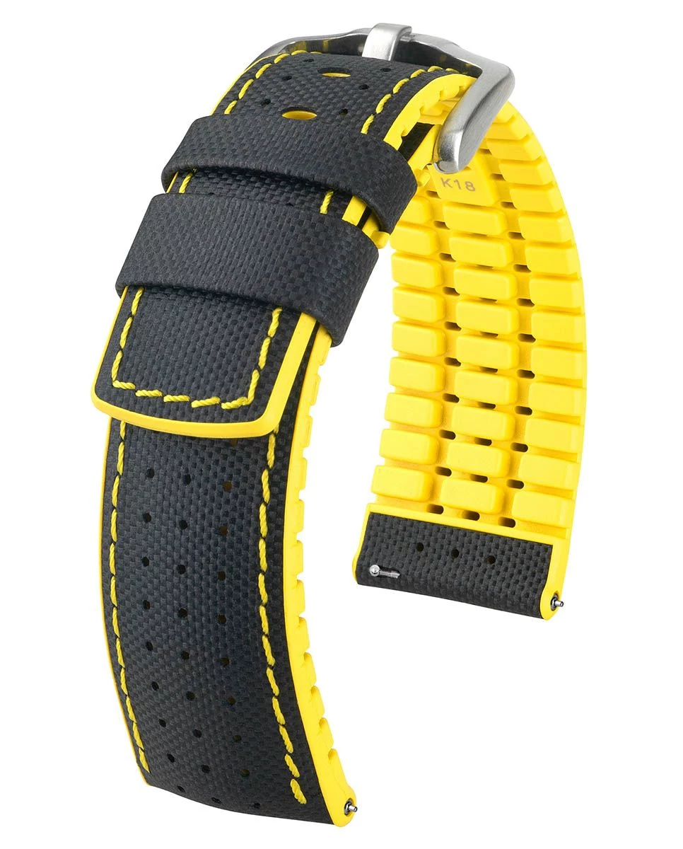 Hirsch fekete borjú bőr/ kaucsuk óraszíj  20mm - Robby L - 0917294050-4-20