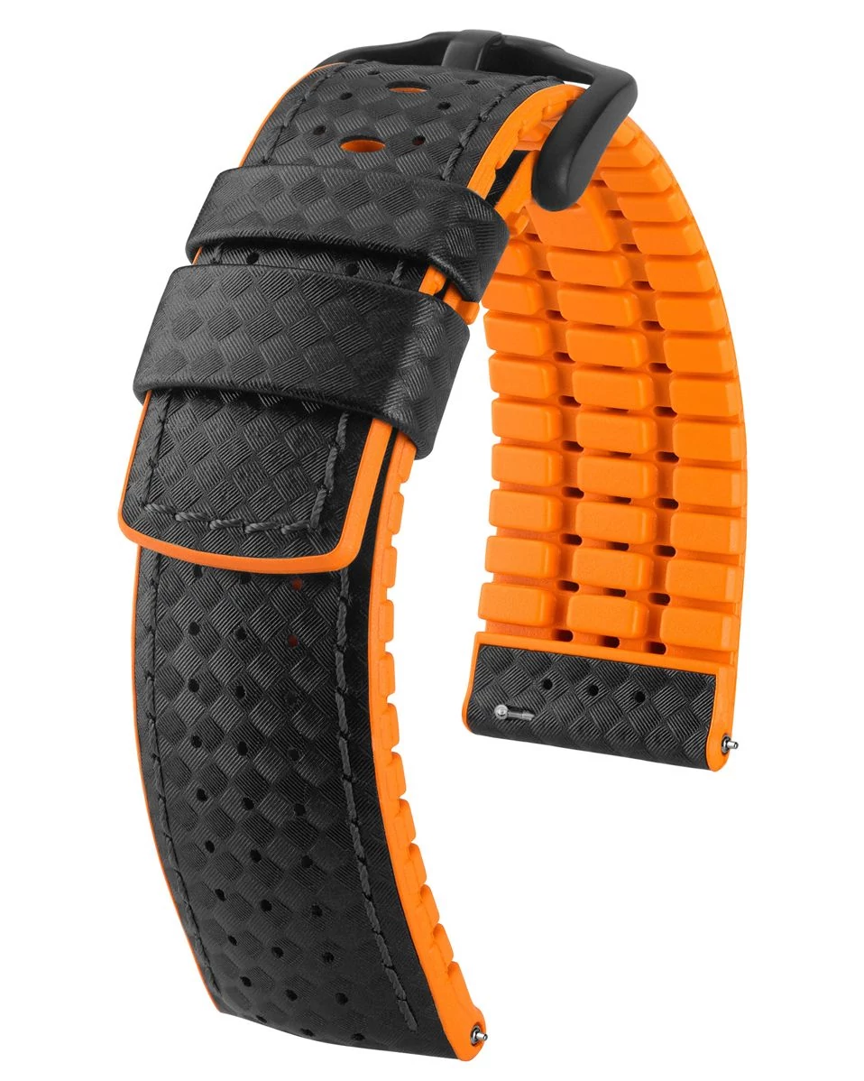 Hirsch fekete borjú bőr/ kaucsuk óraszíj  20mm - Ayrton L - 0917692050-5-20