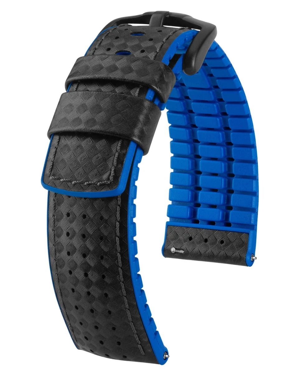 Hirsch fekete borjú bőr/ kaucsuk óraszíj  20mm - Ayrton L - 0918092050-5-20