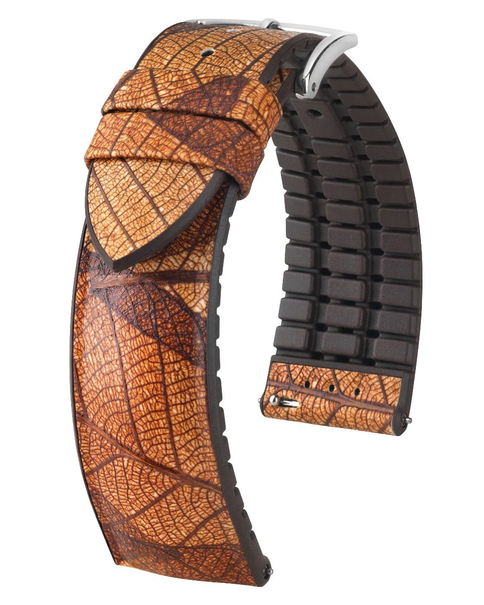 Hirsch barna vegán bőr/ kaucsuk óraszíj  20mm - LEAF L - 0921046010-2-20