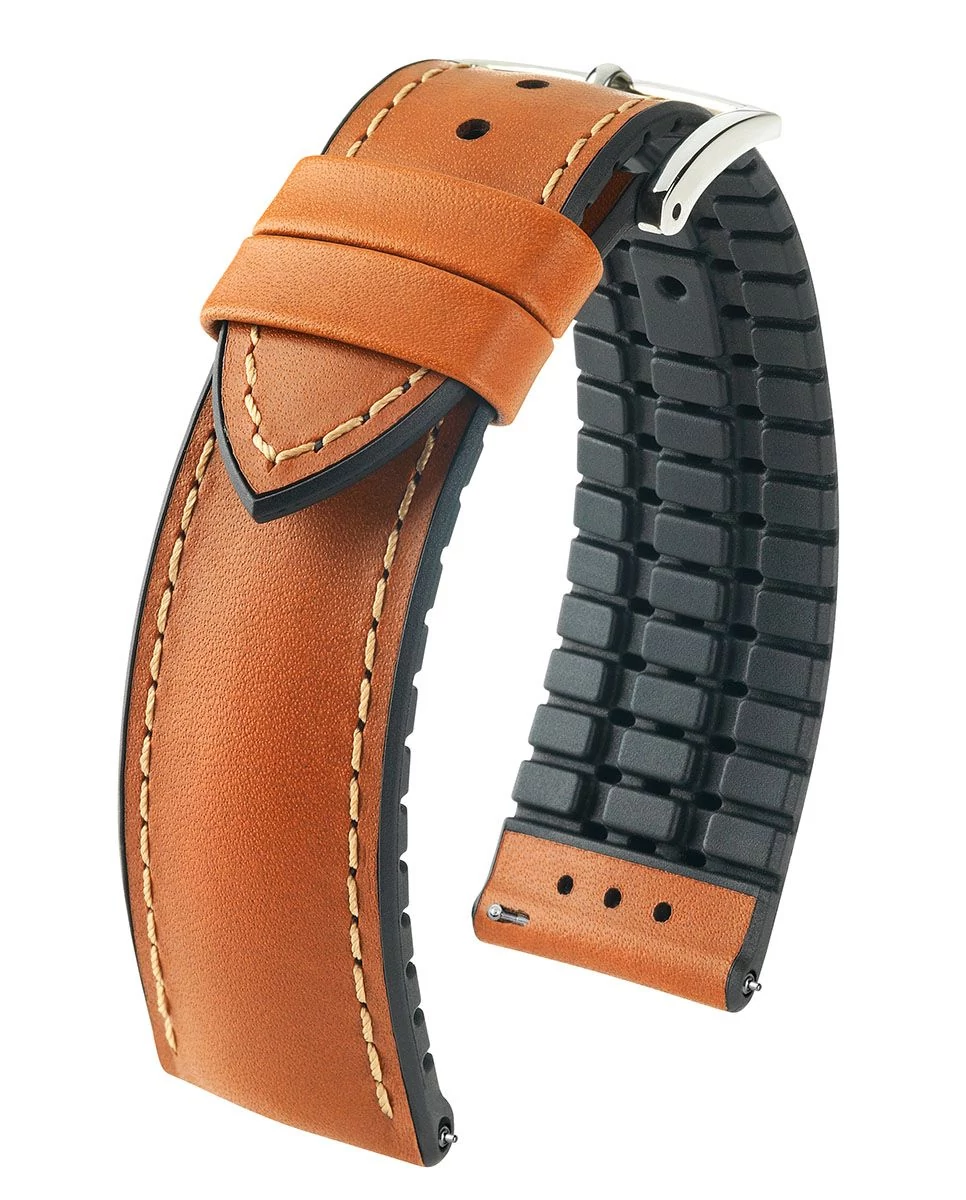 Hirsch aranybarna borjú bőr/ kaucsuk óraszíj  18mm - James L - 0925002070-2-18