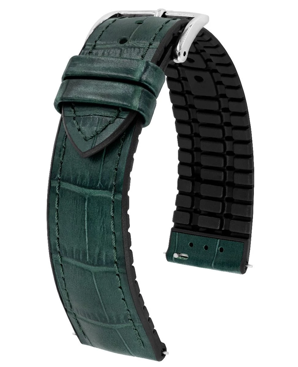 Hirsch zöld borjú bőr/ kaucsuk óraszíj  20mm - Paul L - 0925028040-2-20