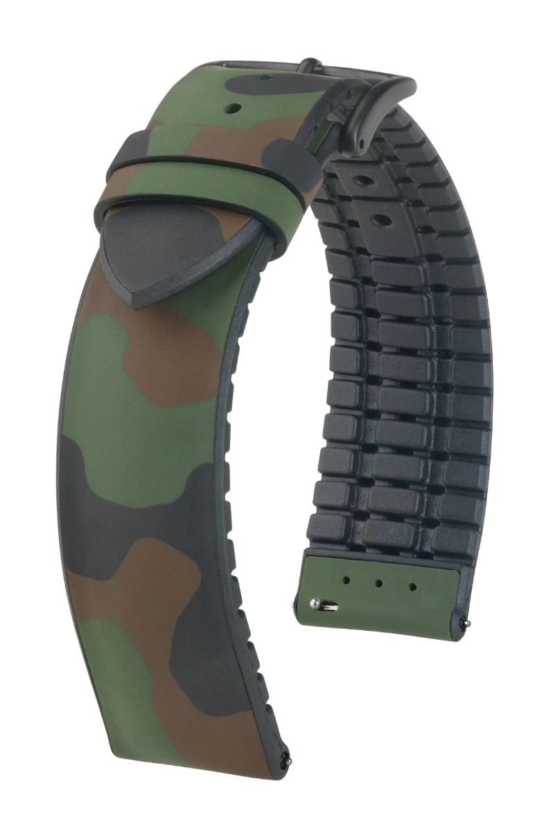 Hirsch sötétzöld kaucsuk/ kaucsuk óraszíj  20mm - John L - 0925088040-5-20