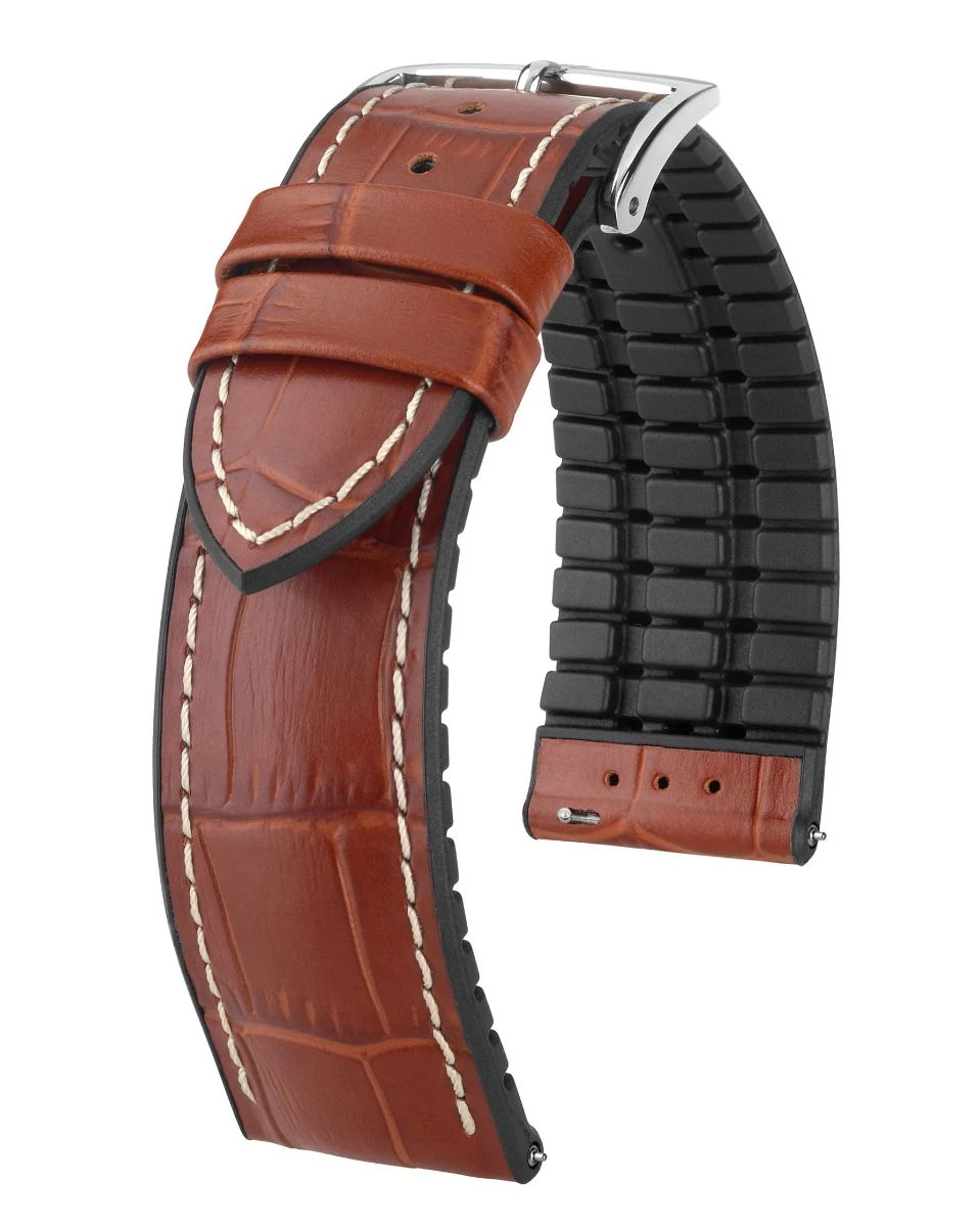 Hirsch aranybarna borjú bőr/ kaucsuk óraszíj  20mm - George L - 0925128070-2-20