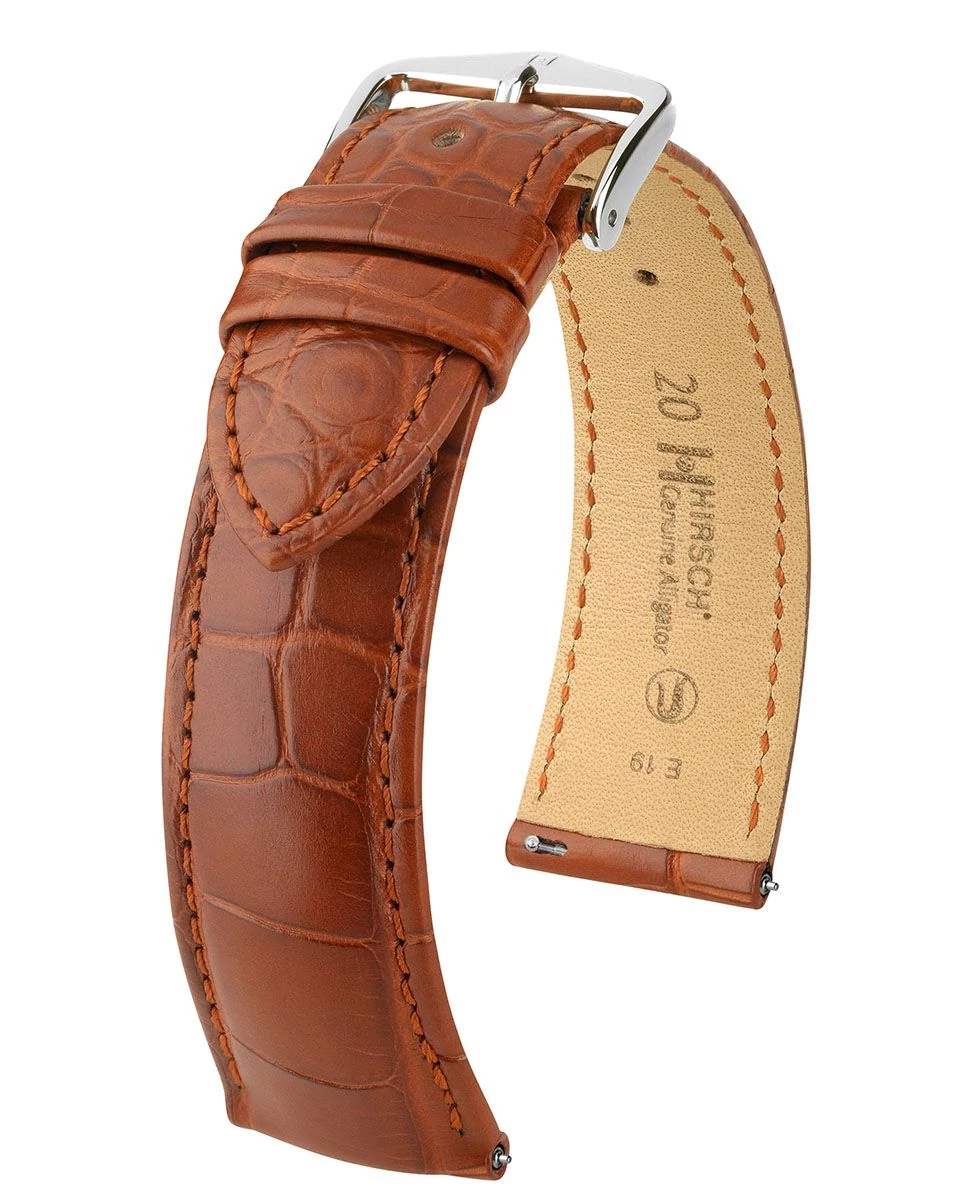 Hirsch aranybarna aligátor bőr óraszíj  18mm - Genuine Alligator L - 10220779-2-18