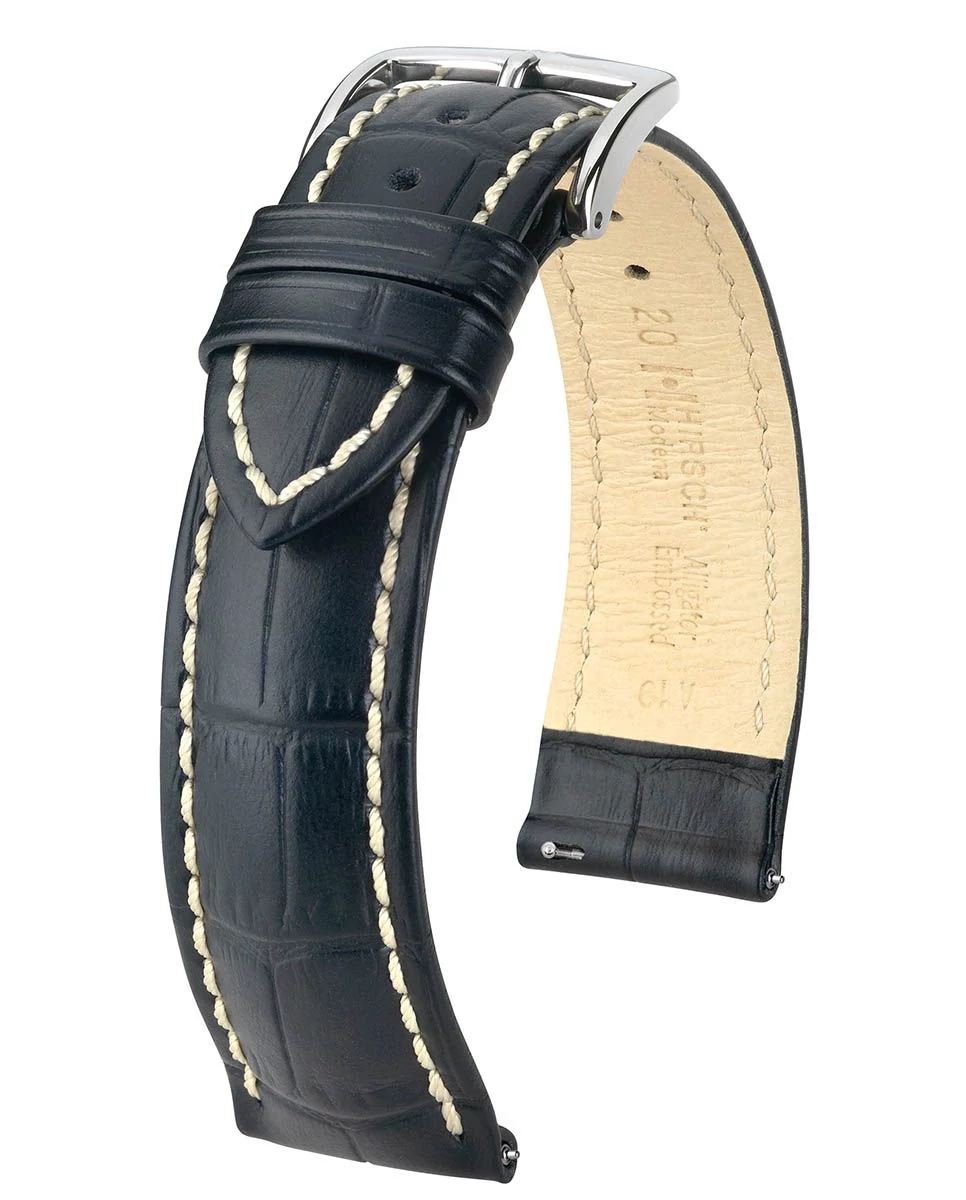 Hirsch fekete borjú bőr óraszíj  18mm - Modena L - 10302850-2-18